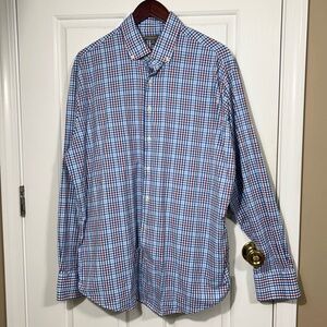 Peter Millar Men's Size XL Performance Summer Comfort Plaid Button Down Shirt